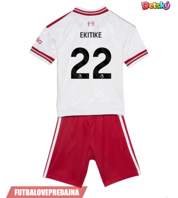 Lacne Dětský Futbalové dres Liverpool Hugo Ekitike #22 2026-27 Krátky Rukáv - Preč (+ trenírky)